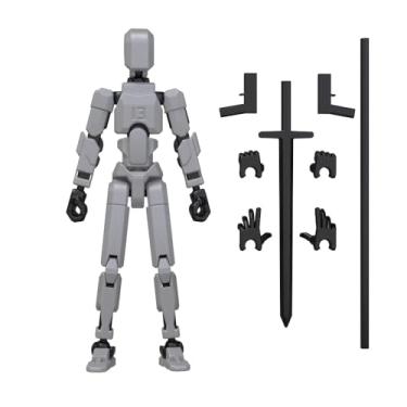 Imagem de MerryXD T13 3D Action Figure,Assembly Completed Dummy Nova Titan Lucky 13 Action Figure 3D Printed Multi-Jointed Movable Toy Grey
