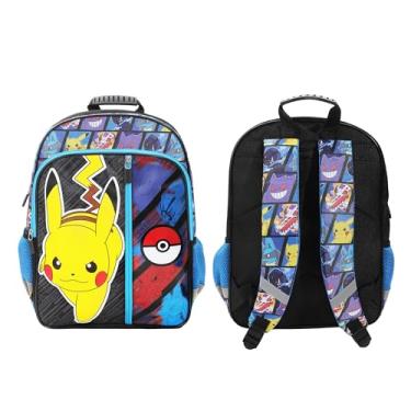 Imagem de Mochila infantil Pokemon Pikachu e Pokeball 40,6 cm para escola e viagem