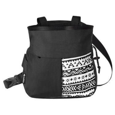 Imagem de IEUDNS Bolsa de giz de escalada com cinto ajustável, multifuncional, para armazenamento de equipamentos de escalada, bolsa para transporte de giz para, Preto Pequeno
