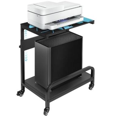 Imagem de Suporte de torre de computador grande GG para ATX PC suporte para torre de PC suporte de CPU carrinho com trilho de proteção rodas de bloqueio de metal