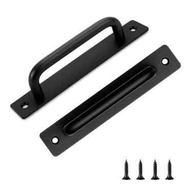 Imagem de TamBee Puxador de porta preto de 12,7 cm, 2 peças, puxador de porta deslizante, puxadores de armário de metal, cozinha, móveis, guarda-roupas, medicamentos, puxadores em