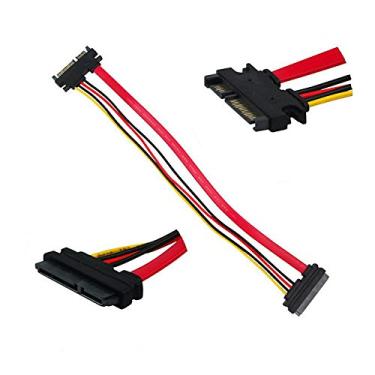 Imagem de axGear Cabo de extensão de 30 cm macho para fêmea 7 + 15 pinos Serial SATA Data Combo