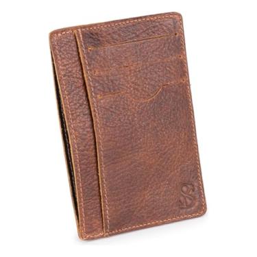 Imagem de Carteira Masculina Slim Leve E Compacta Em Couro Legítimo(MARROM)