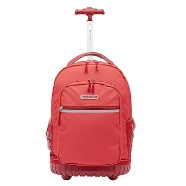 Imagem de Travelers Club Mochila com rodinhas de 45,72 cm com alças de ombro, Vermelho, 18-Inch, Mochila com rodinhas de 45,7 cm (18") com alças de ombro
