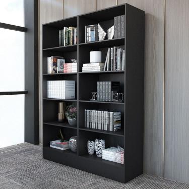 Imagem de Estante para Livros Duda 8 Prateleiras Preto - Carioca Móveis