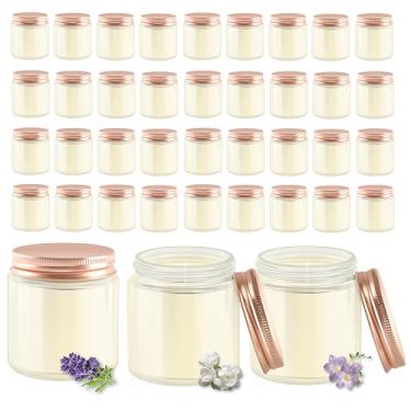 Imagem de ACITHGL 36 velas pequenas perfumadas de 118 ml, pequenas velas perfumadas, aromaterapia, lembrancinhas ideais para festa de aniversário de casamento (frésia, lavanda, jasmim, rosa)