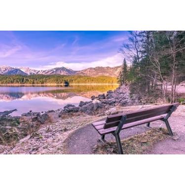 Imagem de Quadro Decorativo com Estampascenic View Calm Lake 40 x 40 Papel 1 unidade