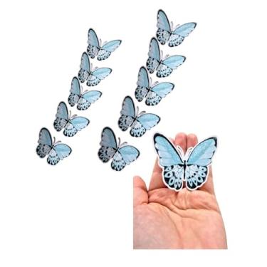 Imagem de Borboletinhas Azul — Decoração de Festa Infantil, Lembrancinha, Mesa de Doces Personalizada — Kit com 25 unidades