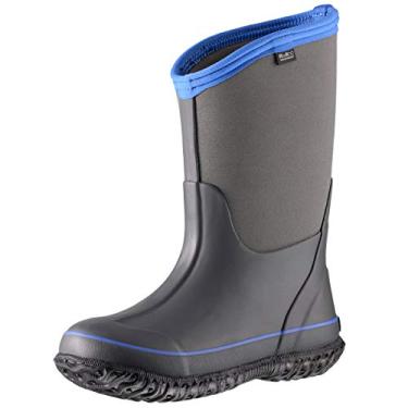 Imagem de Botas de chuva MCIKCC infantis de borracha, à prova d 'água, liso, clássico, sem fecho, bota de neve para crianças e meninos e meninas, Cinza, 7 Wide Toddler