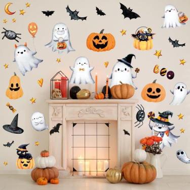 Imagem de Adesivos de parede Whaline Halloween Cartoon Ghost Pumpkin x9