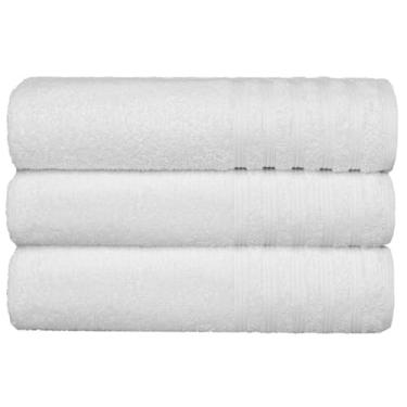 Imagem de Kit 3 Toalha de Rosto Grande Fio Penteado 100% Algodão - Julia (Branco)