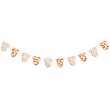 Imagem de ZAIBIANHAO Faixa de roupas de bebê de abóbora - body de manga curta com tema de Halloween, bodies para chá de bebê, varal de roupas, faixa de festa de aniversário, material de festa neutro revelador