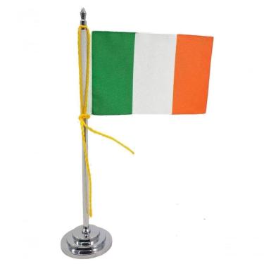 Imagem de Mini Bandeira De Mesa Da Irlanda 15 Cm Poliéster