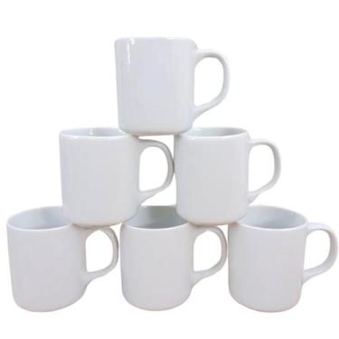 Imagem de Kit Jogo Conjunto 6 Canecas 300ml Porcelana Estampa Variada - Antilope