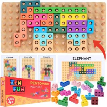 Imagem de Puzzle Toy Zen Fun Montessori Animal Block para crianças a partir de 4