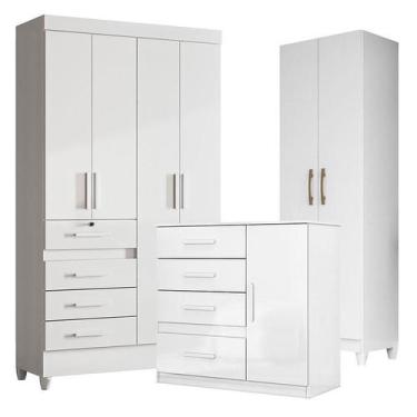 Imagem de Guarda Roupa Infantil Sobral com Cômoda Vênus e Armário Multiuso New Í