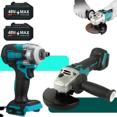 Imagem de Kit Profissional Lixadeira Chave De Impacto 48v Com 2 Baterias Linha P