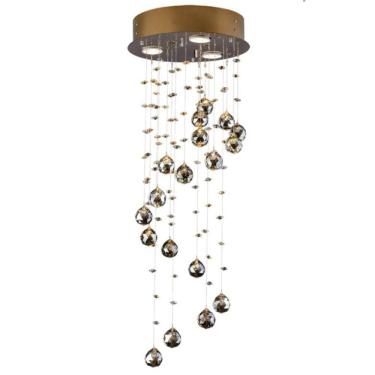 Imagem de Plafon 3 Luzes Gu10 Inox 30cm Crystal Spiral Csf743003pf Bronzearte Fume