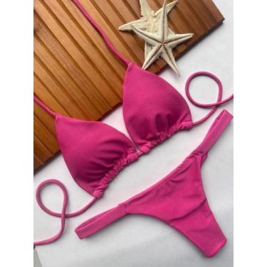 Imagem de Biquini Feminino Cortininha Com Bojo e Calçinha Fita Marquinha Bronze 