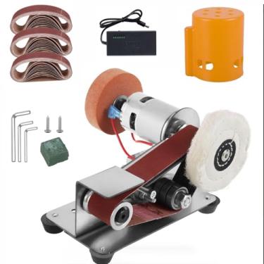Imagem de Mini Lixadeira EléTrica De Cinta 3 Em 1,Lixadeira EléTrica De PrecisãO Para AfiaçãO De Facas,Marcenaria,Artesanato,Polimento De Metais,RetificaçãO,Pode Fazer Joias,âMbar,Pedra