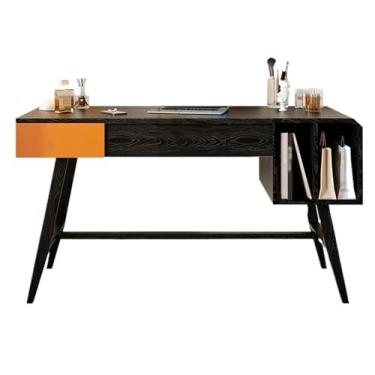 Imagem de Escrivaninha de penteadeira 35.43" Classic Wood Makeup Vanity with Flip-top Mirror, Dressing Table with Drawers and Storage Space, Desk for Bedroom