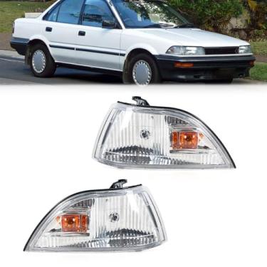 Imagem de YAENSYB Luz de canto frontal para Toyota Corolla AE90 E90 1989-1992 Lâmpada de condução diurna de neblina esquerda e direita