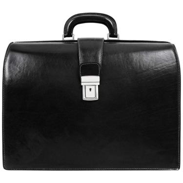 Imagem de Bolsa Maleta de Couro Masculina para Laptop, Brilhante, TIME RESISTANCE, Marrom