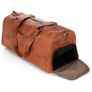 Imagem de Bolsa de Viagem Masculina Vintage Clássica de Couro 45L, BERLINER BAGS, Marrom
