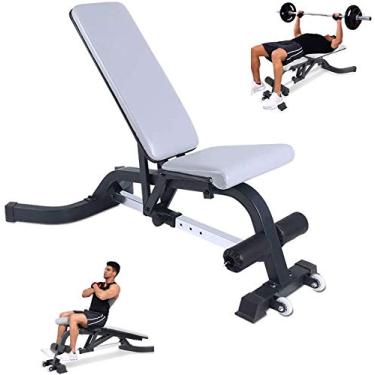 Imagem de Banco de peso ajustável Banco de halteres dobrável para levantamento de peso banco de halteres doméstico profissional banco de halteres multifuncional banco de treinamento ajustável equipamento de