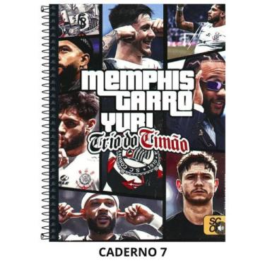 Imagem de Caderno corinthians capa dura - 1 matéria - 80 folhas - grande - Janda