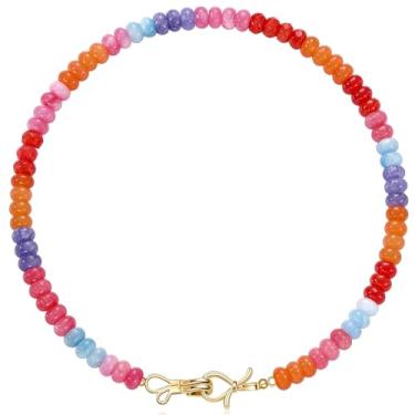 Imagem de Colar de pedras preciosas, gargantilha com contas, para mulheres, melhores amigas, presentes de aniversário para adolescentes, coisas modernas, meias de Natal para ela, laço de ouro 14K, joia de pedra