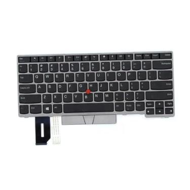 Imagem de Teclado de laptop para Lenovo Thinkpad E480 E490 T480s L380 L390 L380 Yoga L390 Yoga 01YN300 01YN380 Inglês EUA Moldura prateada sem luz de fundo Novo