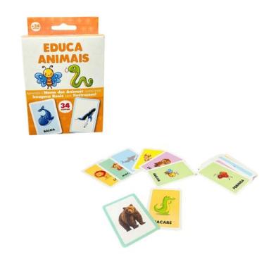 Imagem de Jogo de Cartas Animais Autista Inclusão Criatividade Diversão Pedagógi