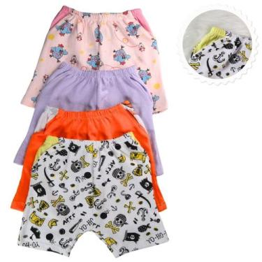 Imagem de Shorts Com Bolso Bebe kit Com 3 Enxoval Sortidos Menina Menino - Tanra