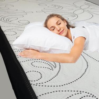 Imagem de Colchão em Espuma D28 Branco, Bordado, Dupla Face pode ser utilizado d