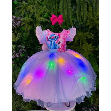 Imagem de Vestido Temático Ysa Kids Lilo e Stitch Rosa Bebê com LED, Pastel pink