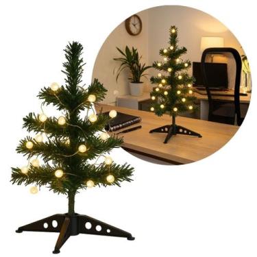 Imagem de Mini Árvore de Natal Iluminada Verde 30cm com LED Bolinhas Branco Quen