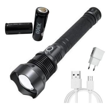 Imagem de Lanterna Tática Militar Led T9 C/ Indicador Com Bateria X900