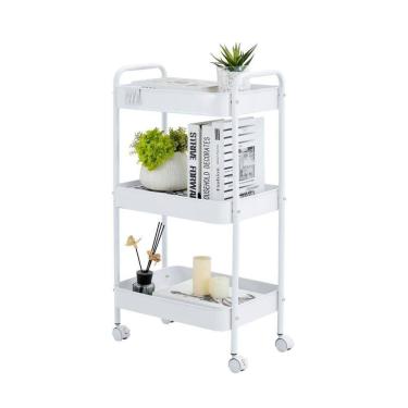 Imagem de Carrinho Multiuso 3 Prateleiras Gala Metal Branco N035173A Conthey