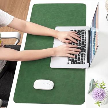 Imagem de Tapete de mesa grande de couro PU antiderrapante à prova d'água para mesa de escritório tapete de mouse pad estendido para laptop/computador protetor de mesa de jogos com superfície de escrita lisa