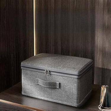 Imagem de Caixa Organizadora Dobrável para Guarda-Roupa com Zíper | 3 Modelos, Alças Reforçadas, Armazenamento de Roupas e Cobertores(P,3pcs)