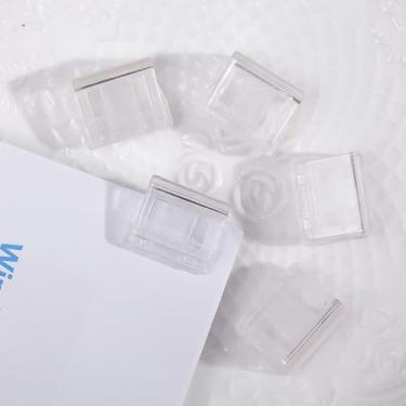 Imagem de 5 peças grampos de plástico clipe de papel suporte de página multicolorido grampos de papel clipes de papel transparentes marcadores de livro, clipes de arquivo, 2 x 1,6 cm (transparente)
