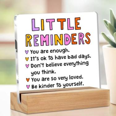 Imagem de Presentes inspiradores para mulheres, placa de acrílico com suporte de madeira, decorações de mesa motivacionais, presente positivo para amigos, colegas de trabalho, presentes de encorajamento-3