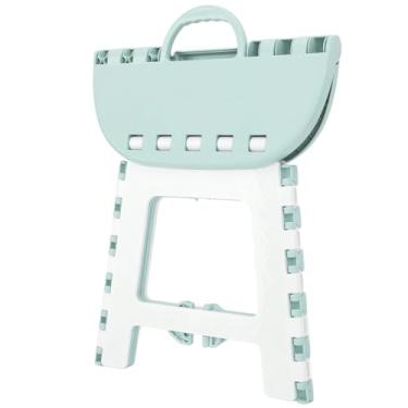 Imagem de YOUTHINK Banqueta Dobrável Compacta, Plástico Resistente, Pés Antiderrapantes, Alça Portátil para Adultos e Crianças (Verde)