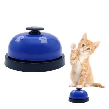 Imagem de Botão de sino de treinamento para vaso sanitário para animais de estimação - Campainha interativa para cães e gatos - Treinador de som fácil de pressionar para treinamento ao ar livre e interno, azul