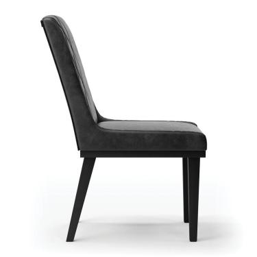 Imagem de Cadeira Sala De Jantar Base Madeira Preto Kit 4 Sofia Sintético Pu D03 - D'rossi Cor Preto