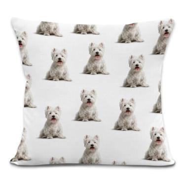 Imagem de Yorhifa Capas de almofada para cães West Highland White Terrier 45,7 x 45,7 cm, presentes para donos de cães, presentes para amantes de cães, capas de almofada para sofá, decoração de quarto de casa