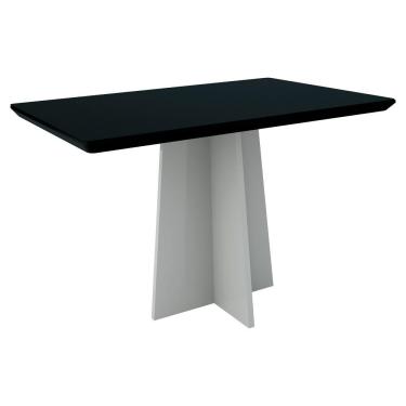 Imagem de Mesa De Jantar Ana 1,35m 4 Lugares Off White Preto New Ceval