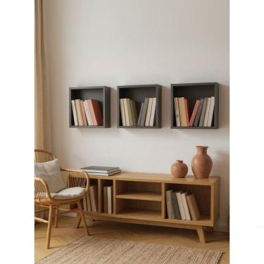 Imagem de Kit De 3 Nichos 30cm Mdf Verde - On Móveis