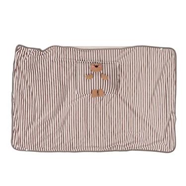 Imagem de Cobertor elétrico USB 5V Cobertor de aquecimento termostático portátil Material de poliéster lavável Cobertor de aquecimento seguro para escritório doméstico, uso interno e externo (Café Listrado